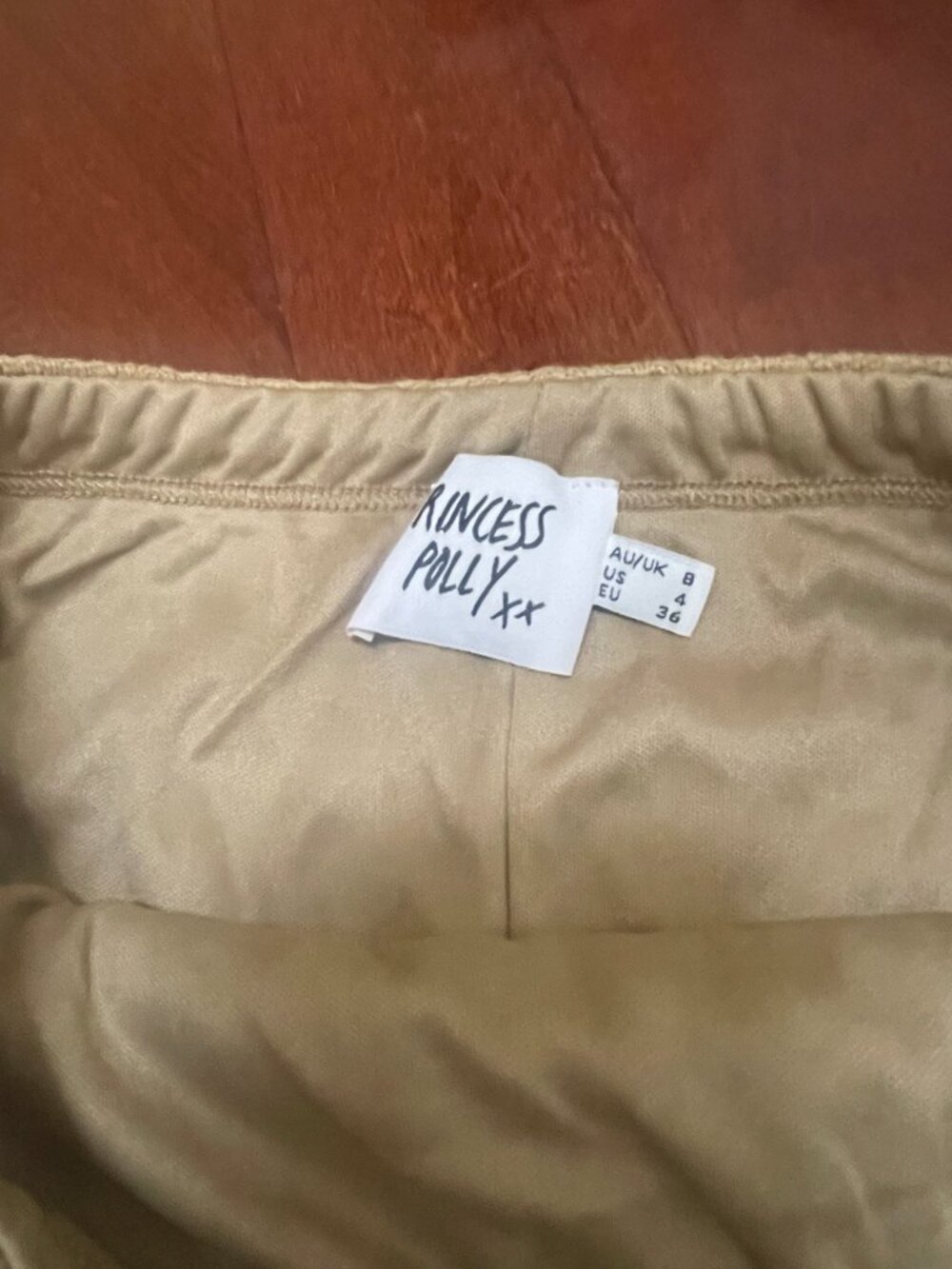 Princess Polly Beige Textured Shirred Maxi Skirt US 4 - Picture 6 of 8